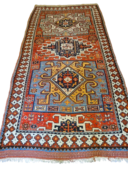 Antiker Kasak Sammlerstück Teppich – Wertvoller Läufer 297x140cm