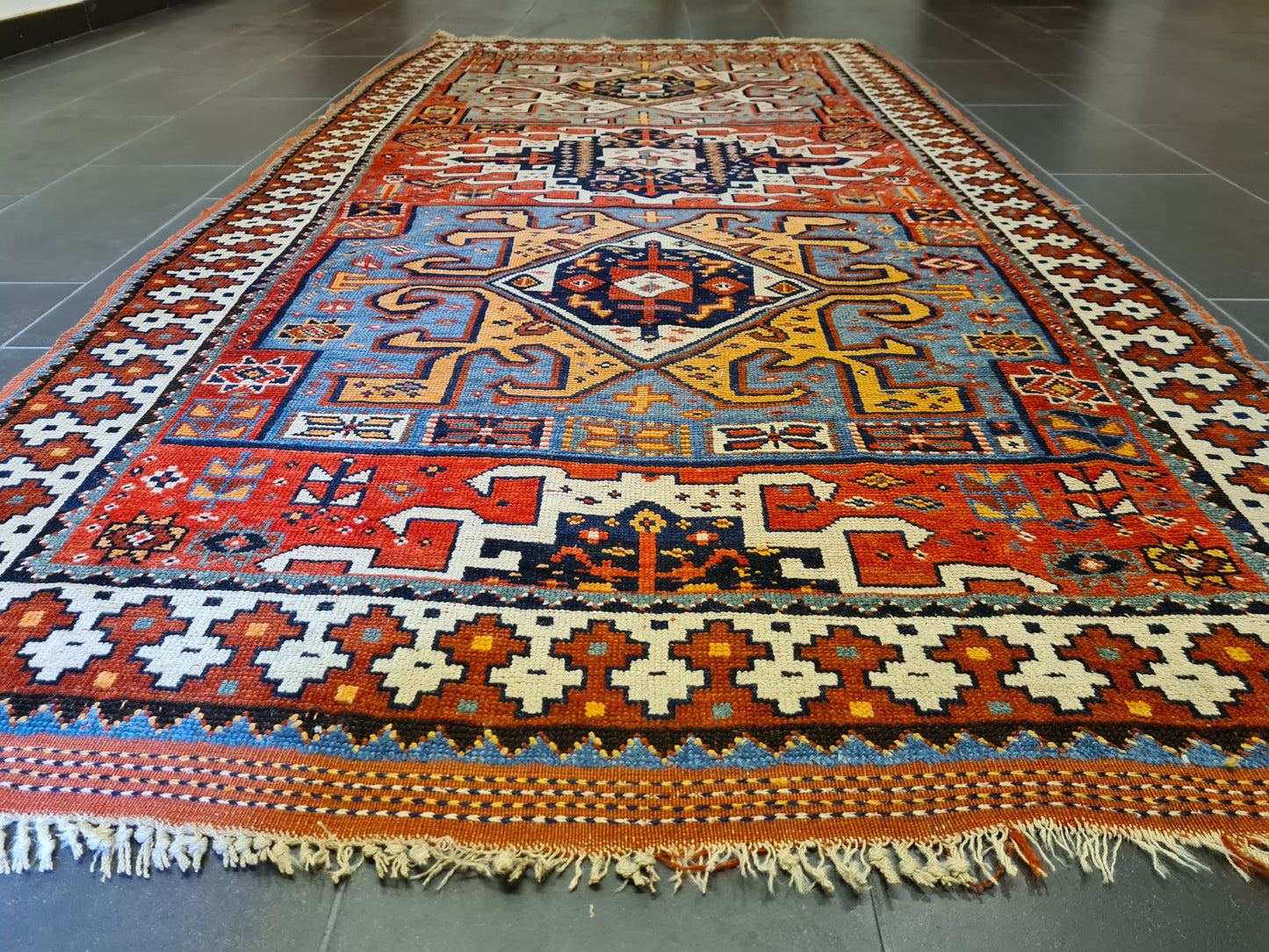 Antiker Kasak Sammlerstück Teppich – Wertvoller Läufer 297x140cm