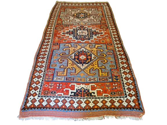 Antiker Kasak Sammlerstück Teppich – Wertvoller Läufer 297x140cm