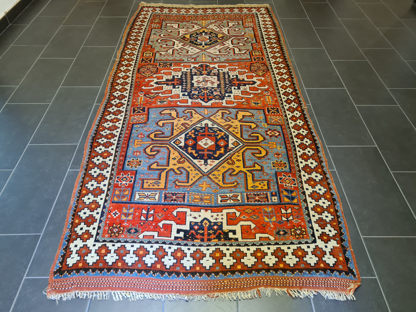 Antiker Kasak Sammlerstück Teppich – Wertvoller Läufer 297x140cm