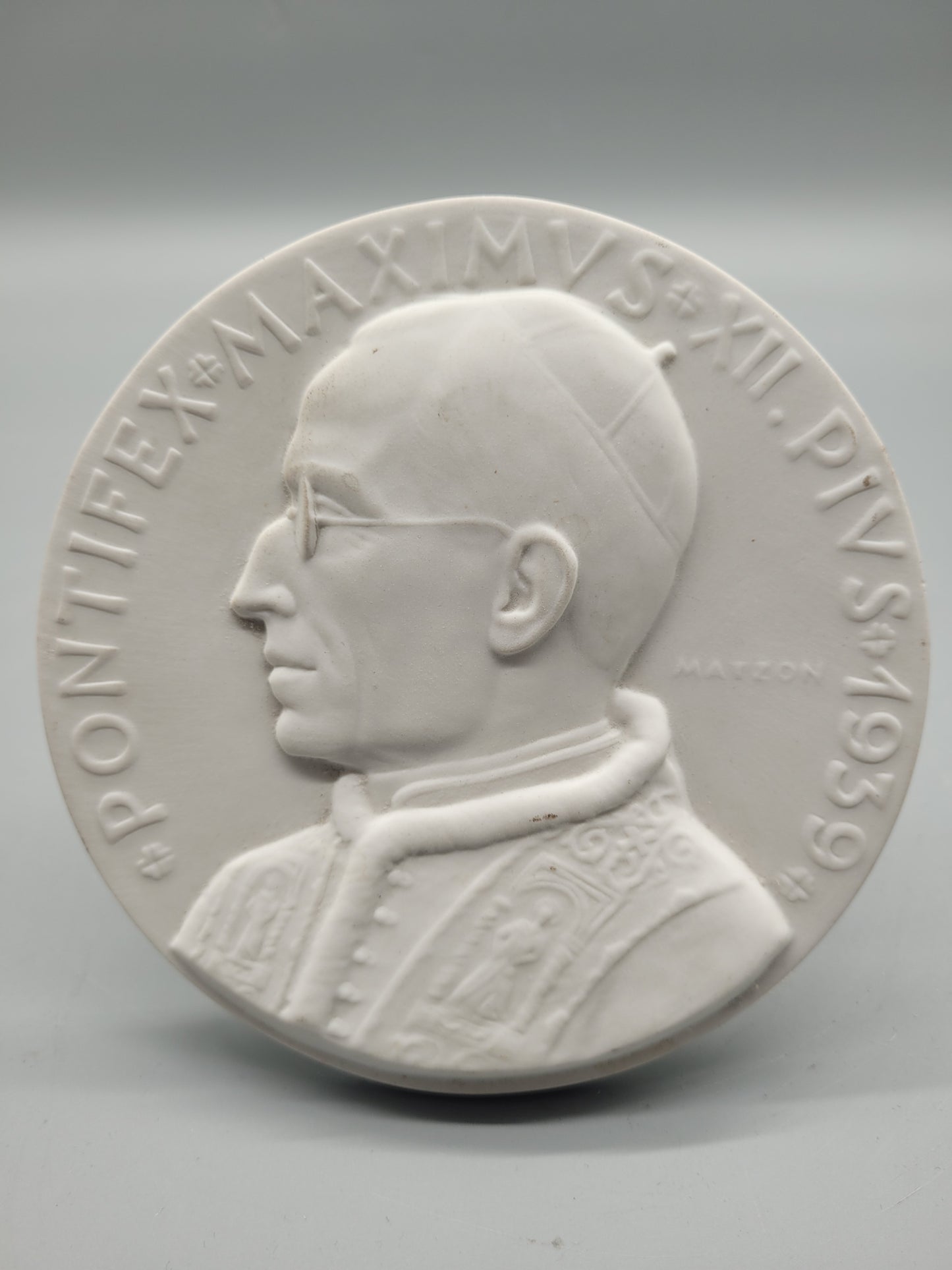 Herend Ungarn Porzellan Medaille Plakette Pontifex