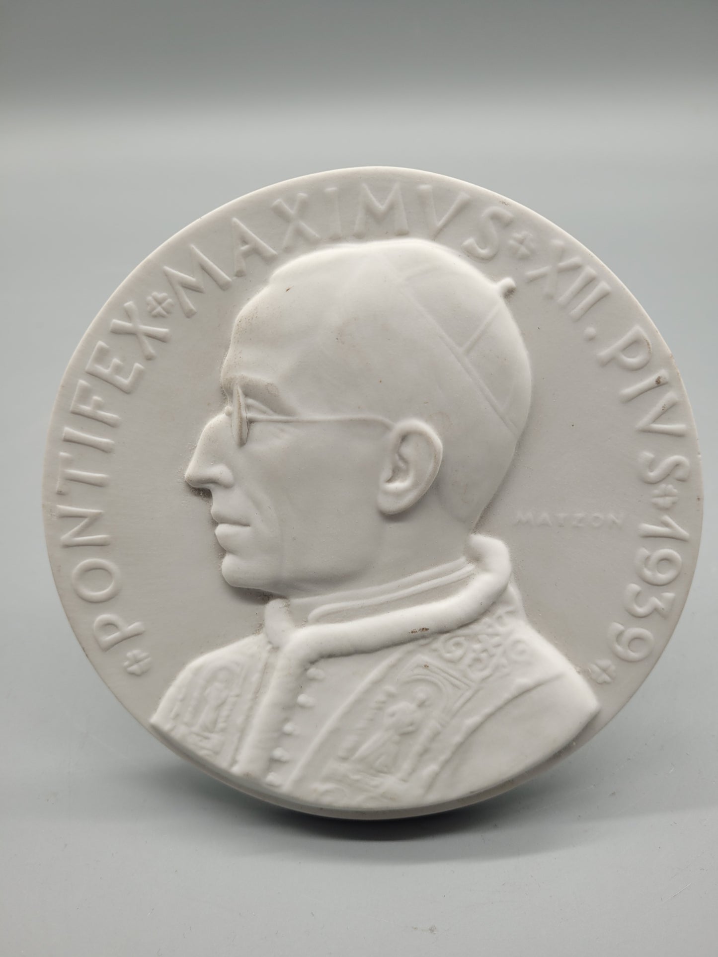 Herend Ungarn Porzellan Medaille Plakette Pontifex