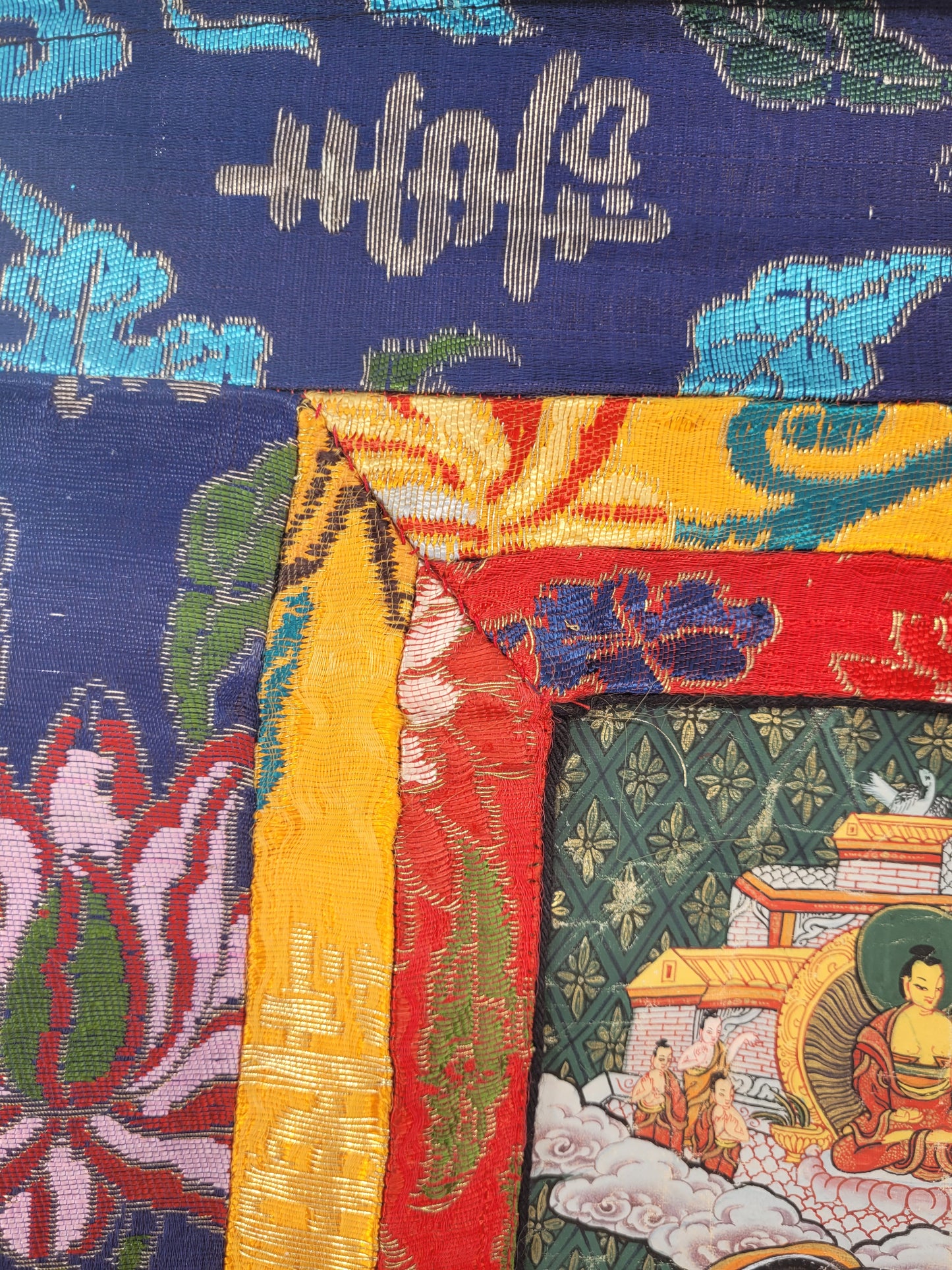 Tibetanisches Thangka Vorhang Teppich Gemälde Rad des Lebens