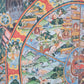 Tibetanisches Thangka Vorhang Teppich Gemälde Rad des Lebens