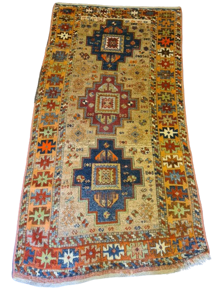 Antiker Kasak Sammlerstück Teppich – Ein Meisterwerk aus dem Kaukasus 209x108cm
