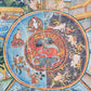 Tibetanisches Thangka Vorhang Teppich Gemälde Rad des Lebens