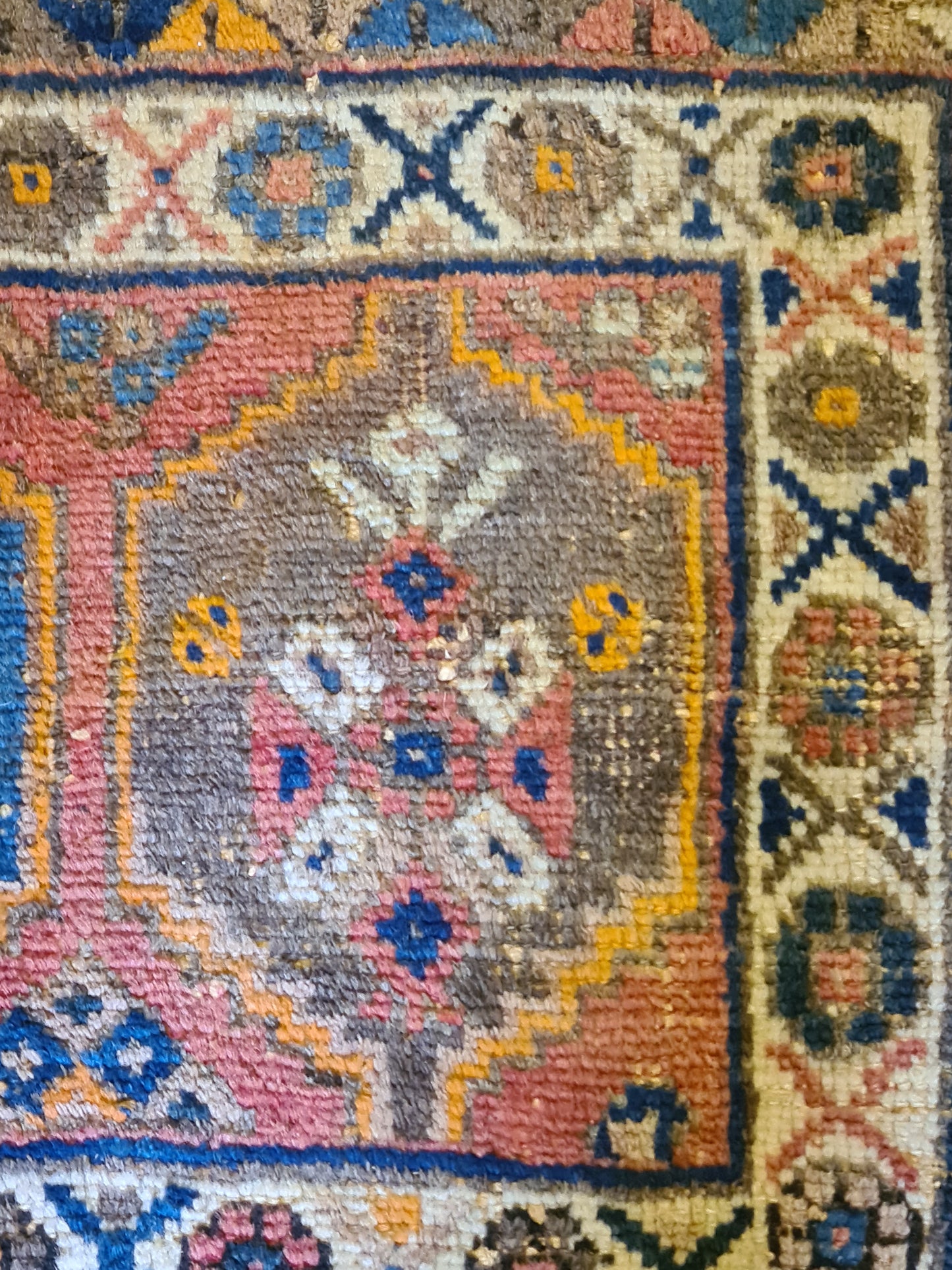 Antiker Shiraz Teppich Handgeknüpfter Orientteppich Persisches Sammlerstück 80 Jahre 77x52cm