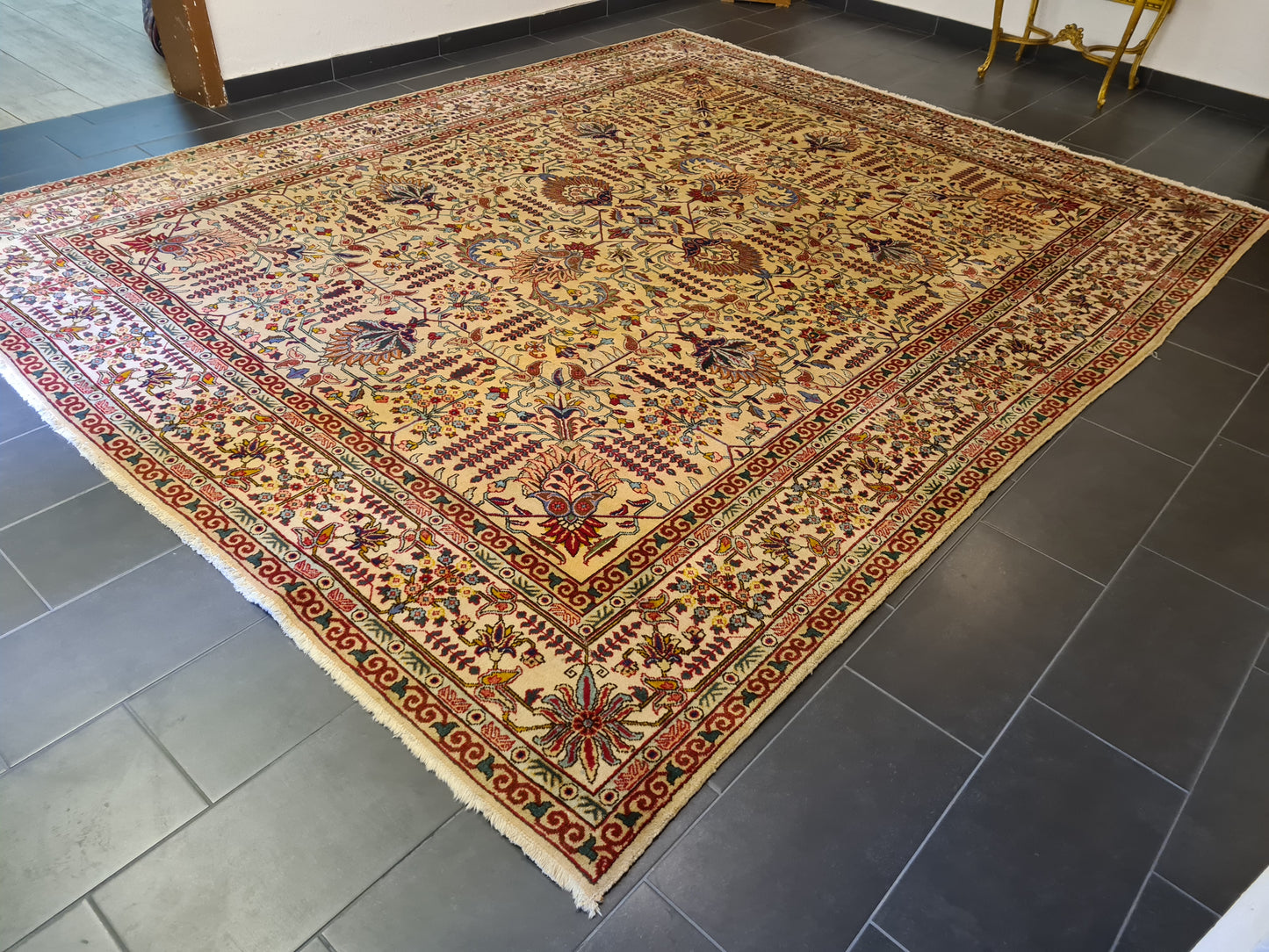 Königlicher Handgeknüpfter Orientteppich – Palast-Teppich Tabriz 386x311cm