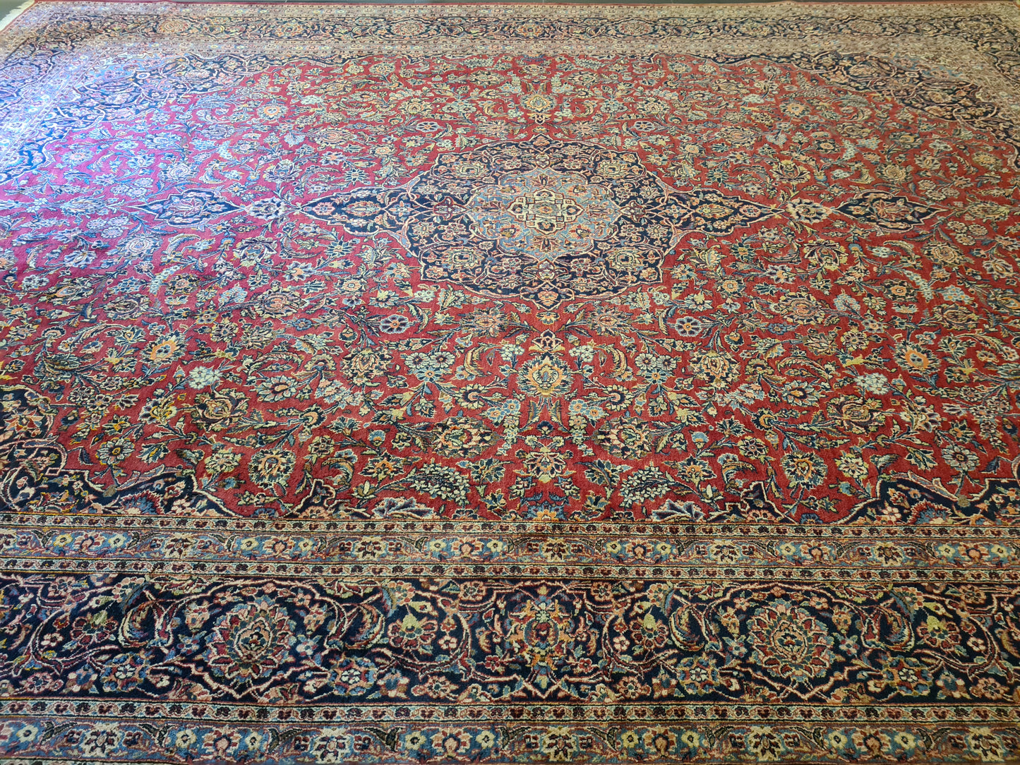 Königlicher Handgeknüpfter Orientteppich – Palast-Teppich Keshan 455x355cm