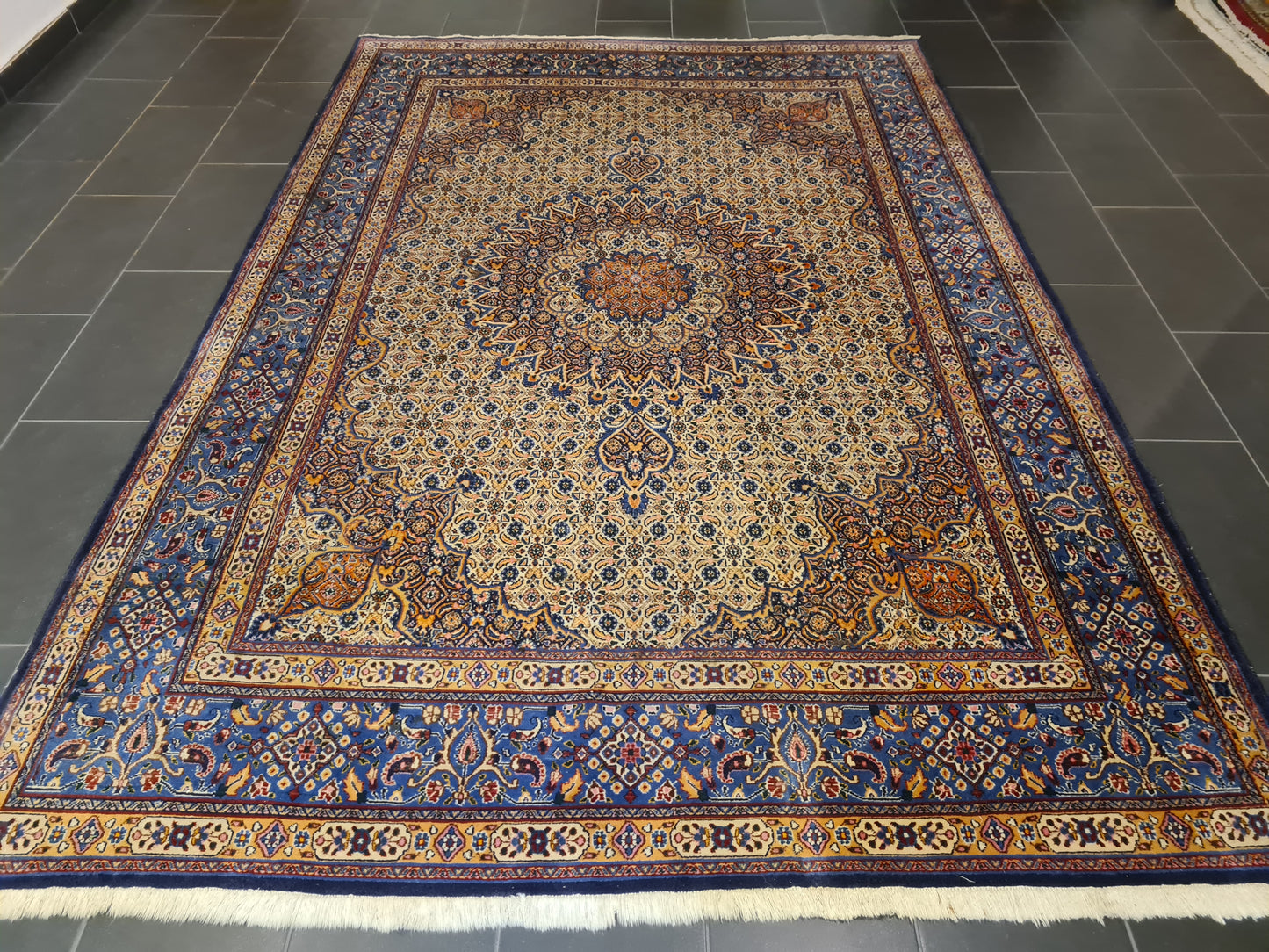 Prachtvoller Handgeknüpfter Orientteppich Perser Palast Moud Teppich 322x218cm
