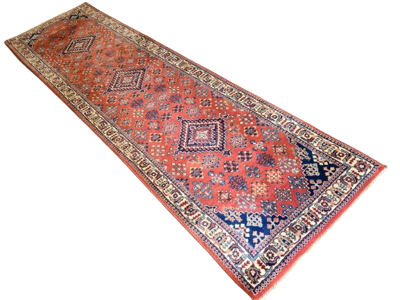 Handgeknüpfter Keshan Läufer – Ein Meisterwerk Indischer Teppichkunst 298x86cm