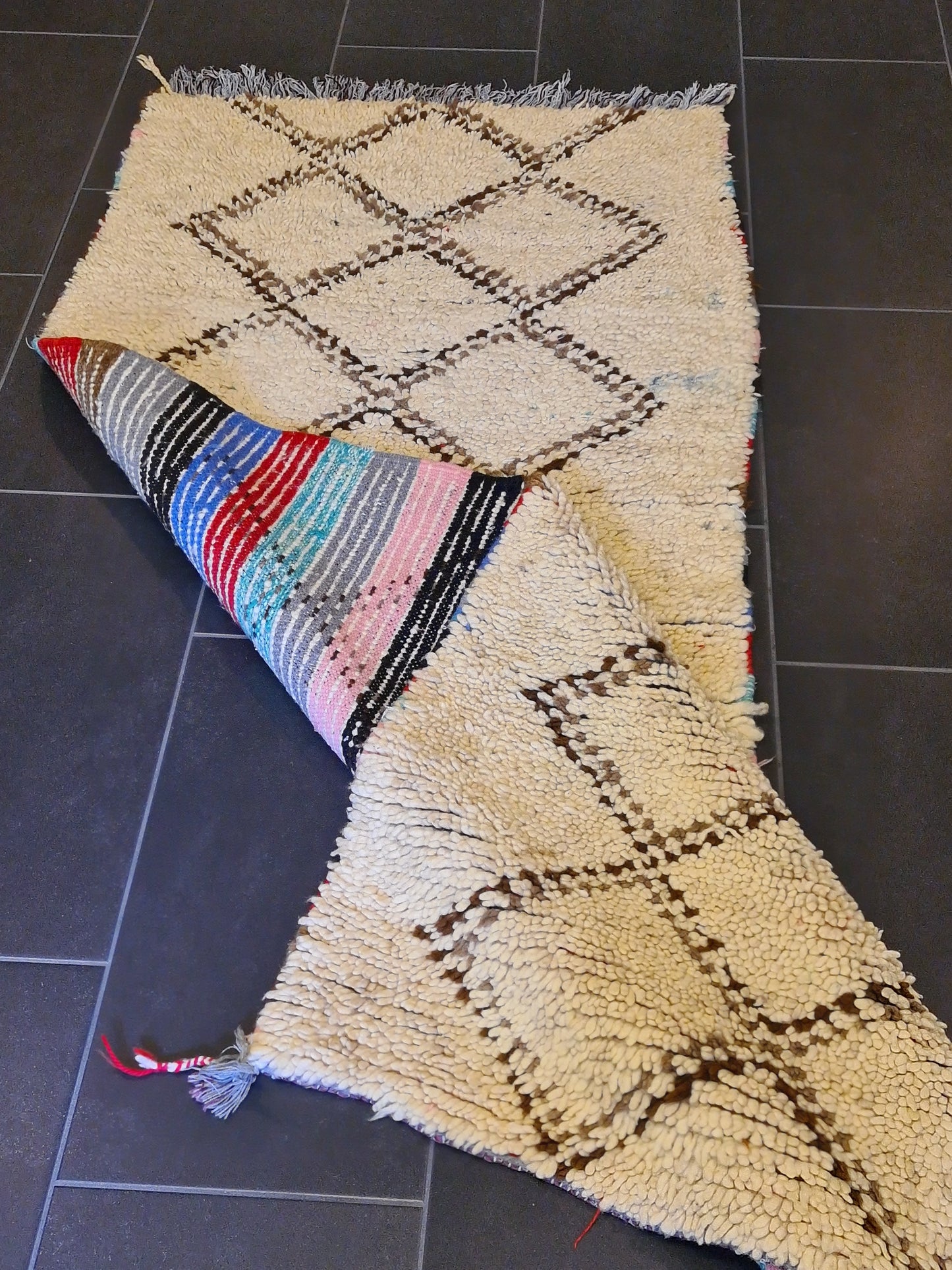 Modern Handgeknüpfter Berber Orientteppich aus Marokko 208x87cm