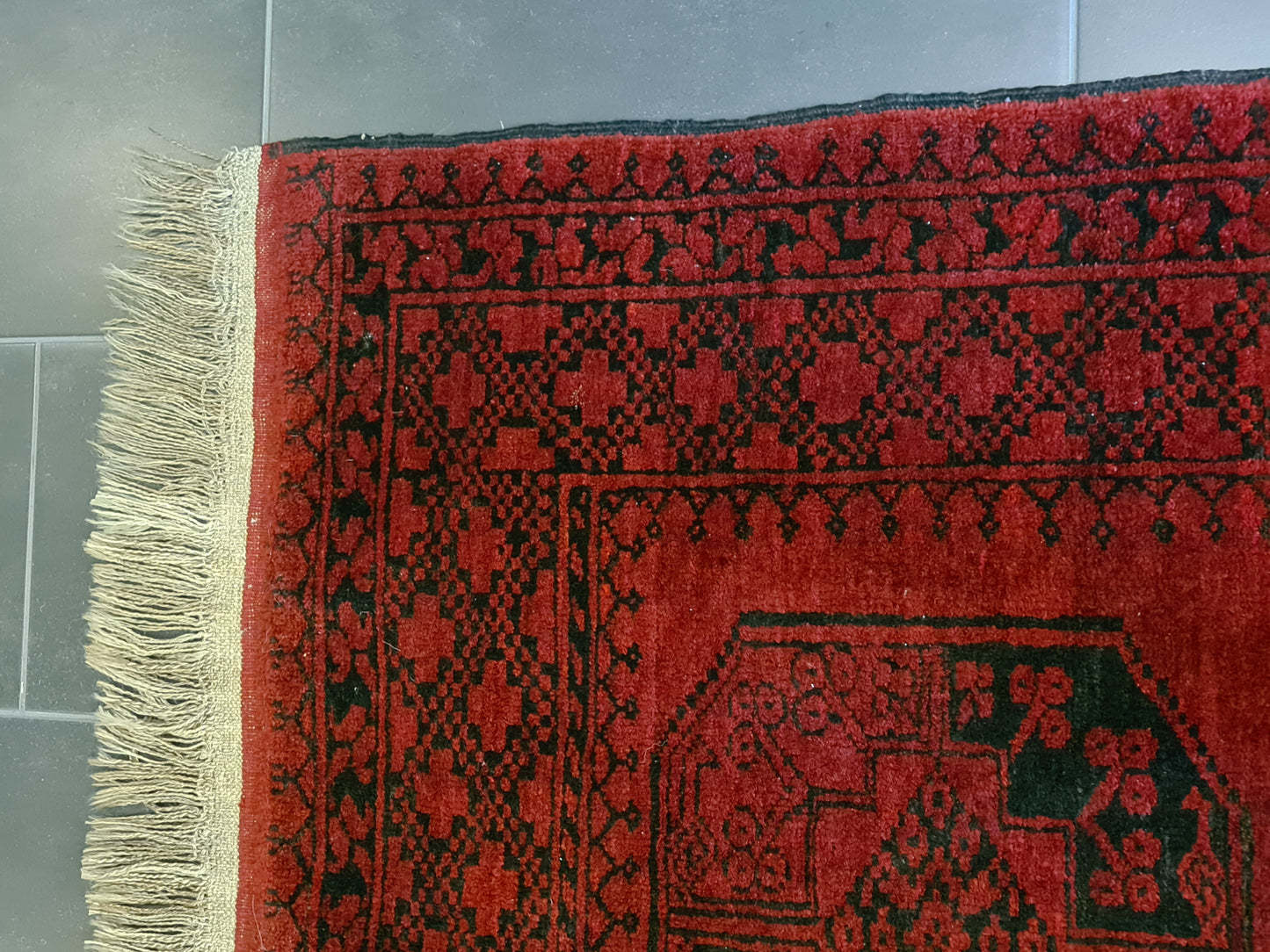 Antiker Handgeknüpfter Afghanischer Art Deco Orientteppich 180x115cm