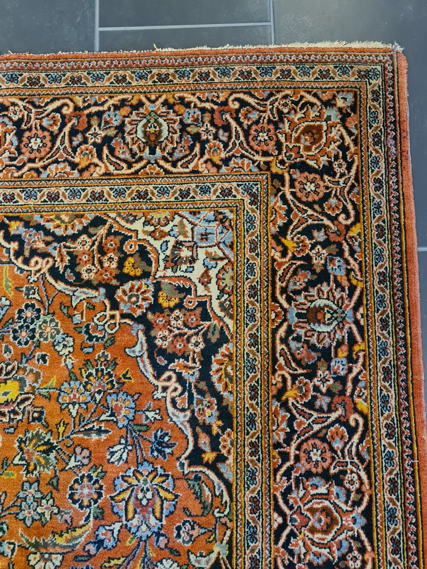 Handgeknüpfter Persischer Keshan Orientteppich 208x136cm