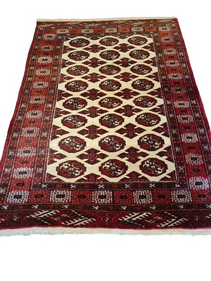 Antiker Feiner Turkman Orientteppich Meisterwerk aus Turkmenistan 143x106cm