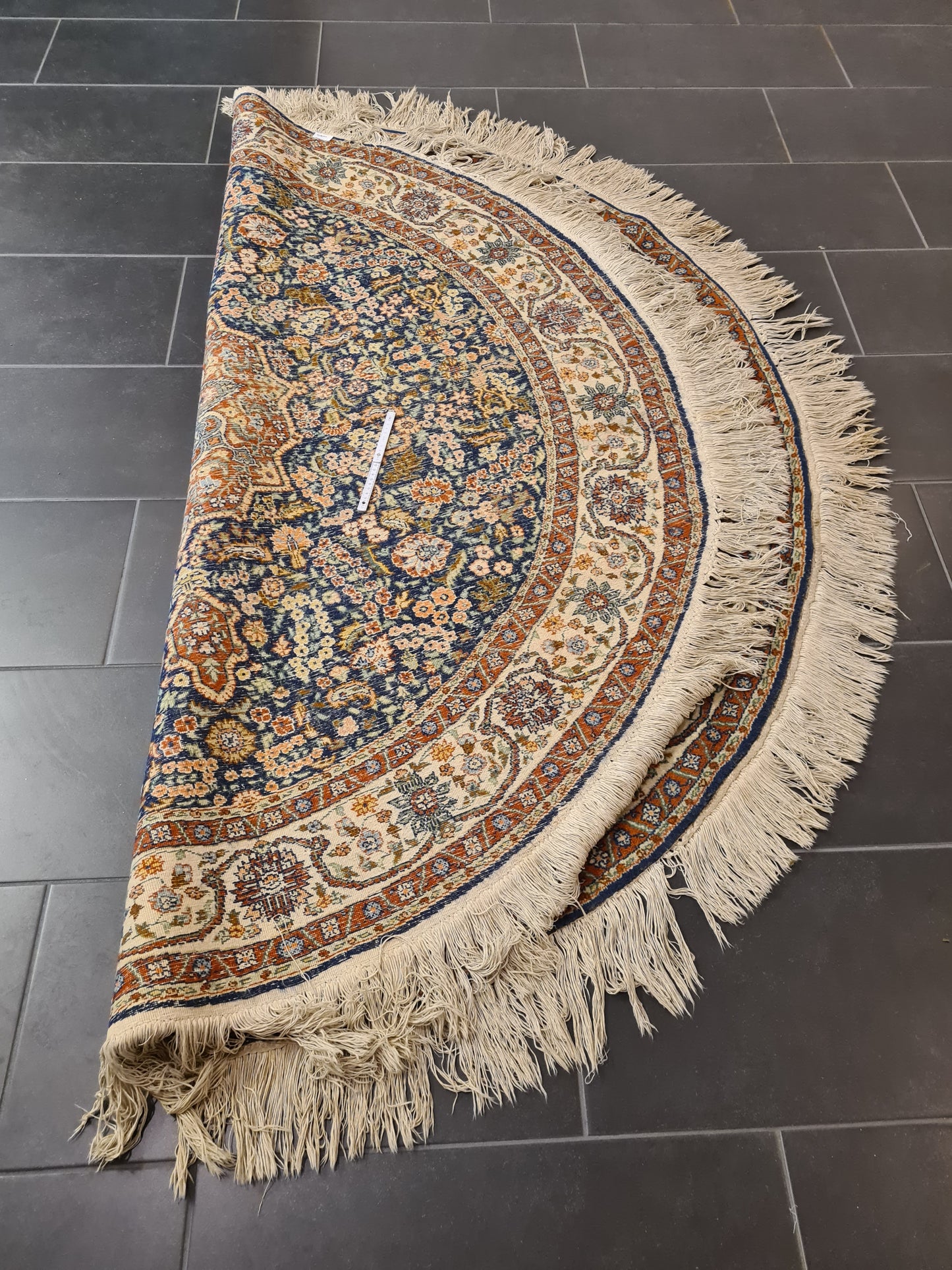 Feiner Handgeknüpfter Hereke Teppich Exquisites Kunstwerk 185cm ⌀