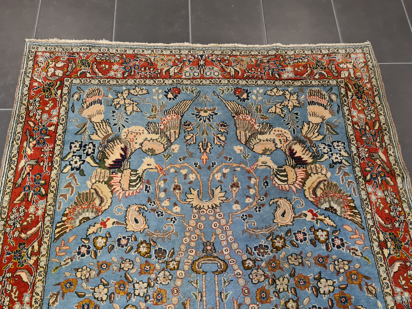 Perser Teppich Handgeknüpfter Antiker Ghoum Orientteppich 207x138cm