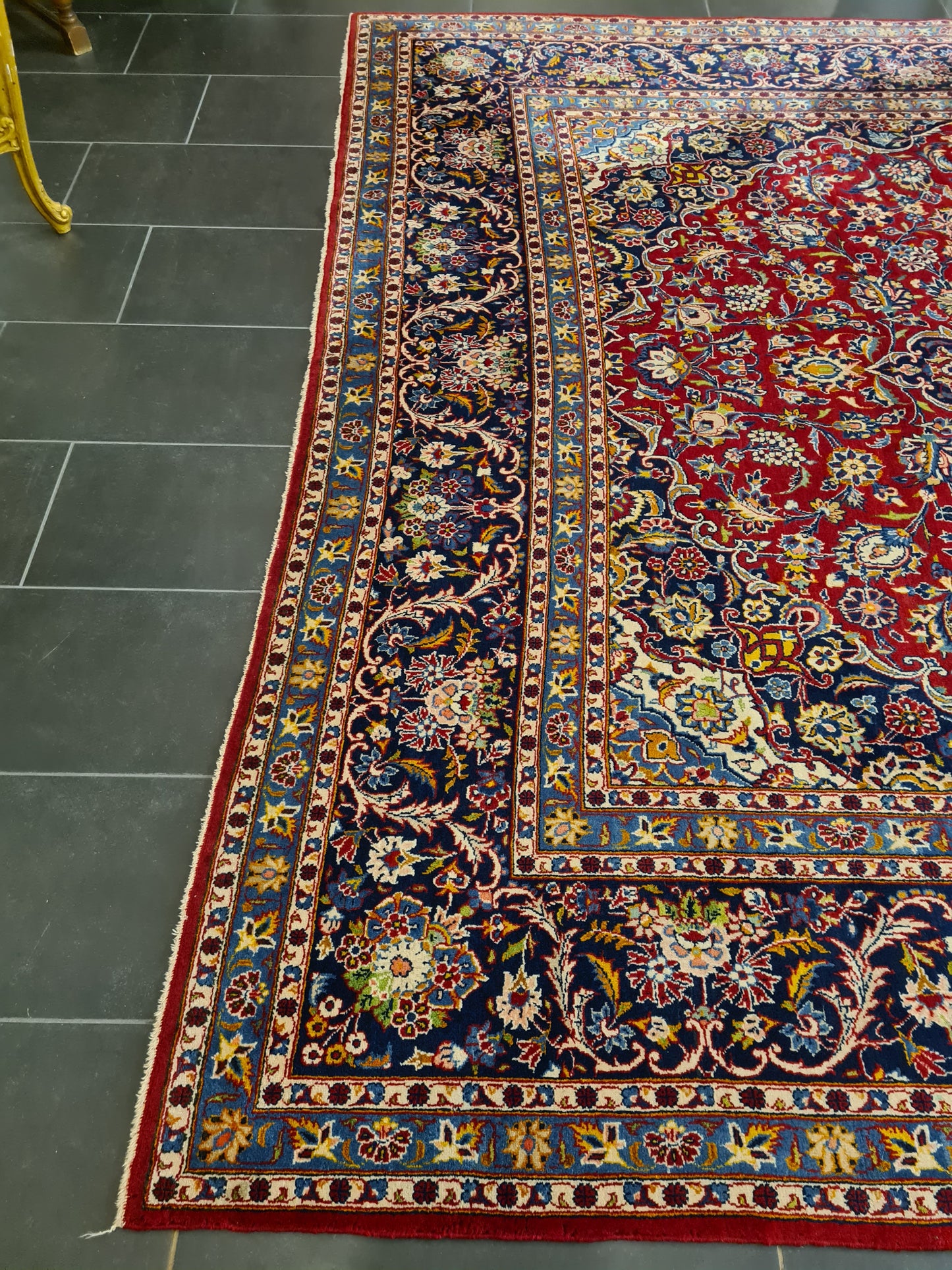 Handgeknüpfter Perser Teppich Keshan Orientteppich Blumenmotive 400x260cm