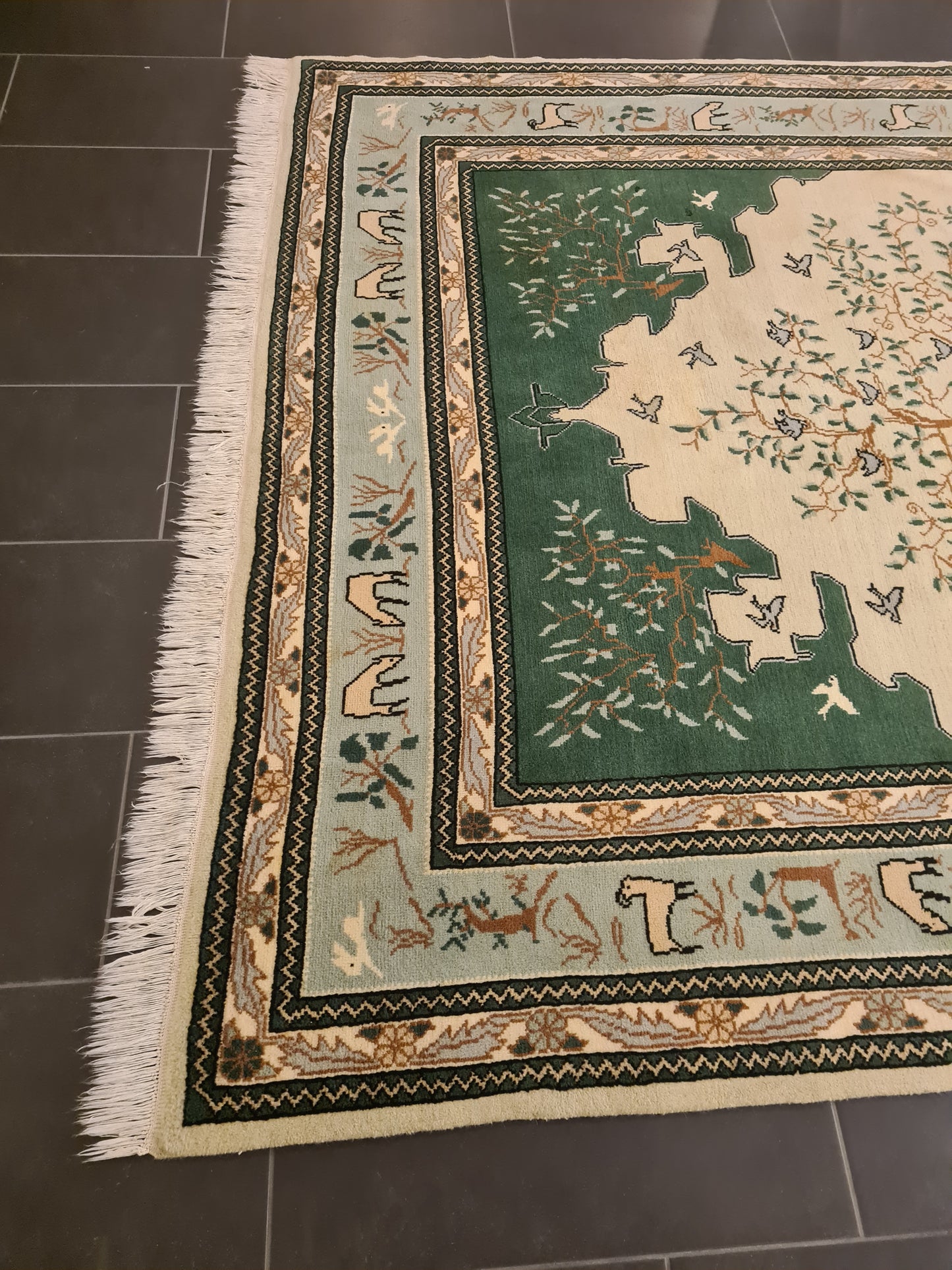 Handgeknüpfter Orientteppich Bildteppich Tunis Ghom 300x200cm