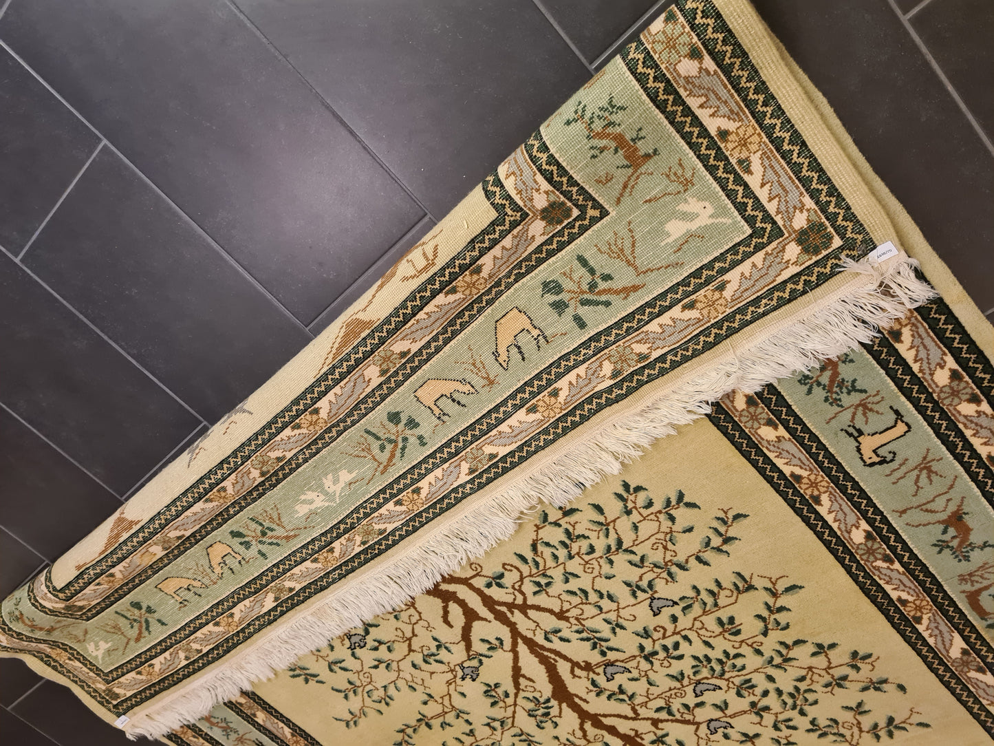 Handgeknüpfter Orientteppich Bildteppich Tunis Ghom 300x200cm