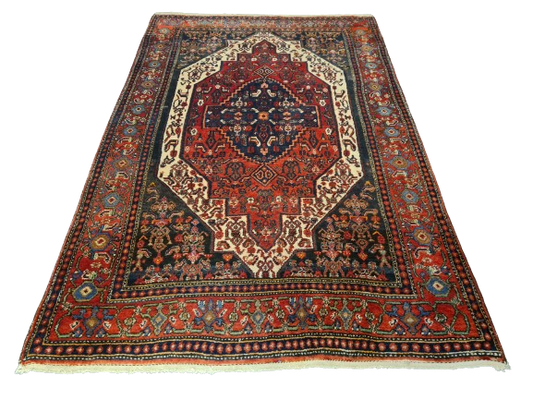 Antiker Feiner Perser Teppich: Handgeknüpfter Senneh Orientteppich – Ein Kostbares Sammlerstück 245x155cm