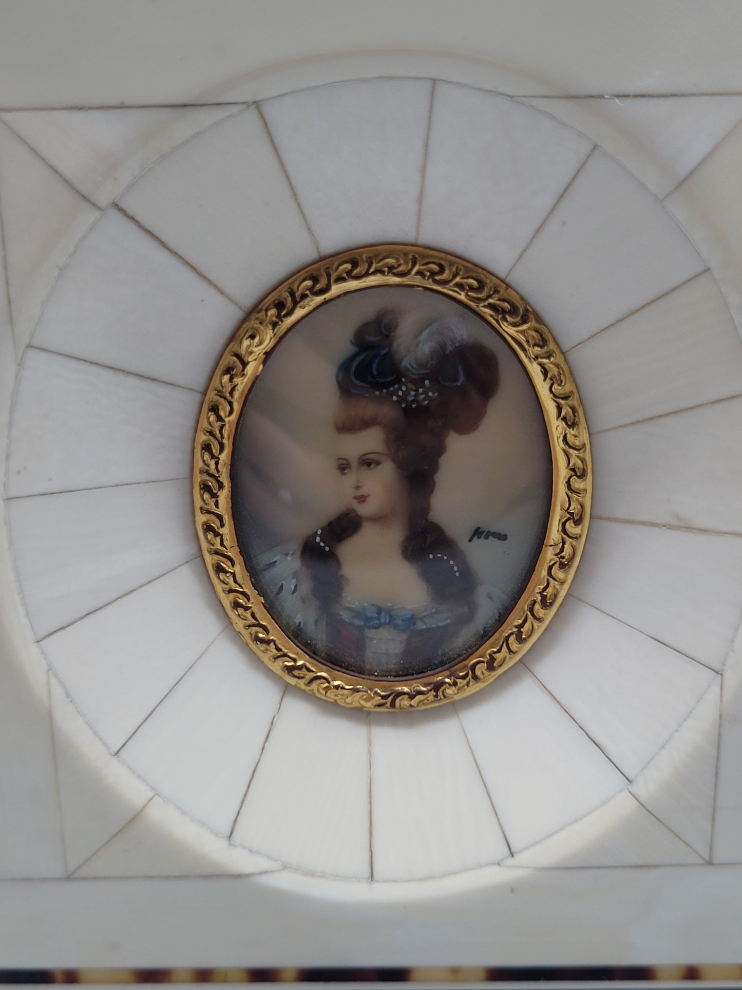 Miniatur-/Lupenmalerei Portrait Madame Pompadour (1721-1764)