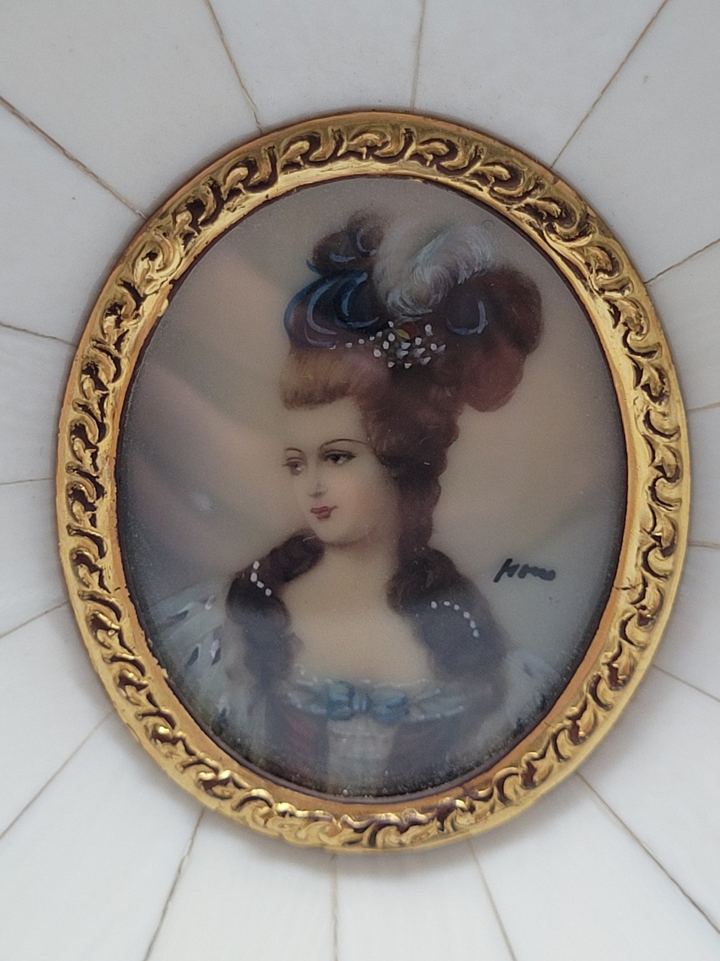 Miniatur-/Lupenmalerei Portrait Madame Pompadour (1721-1764)