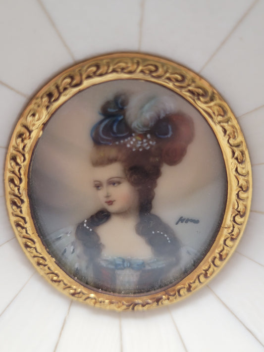 Miniatur-/Lupenmalerei Portrait Madame Pompadour (1721-1764)