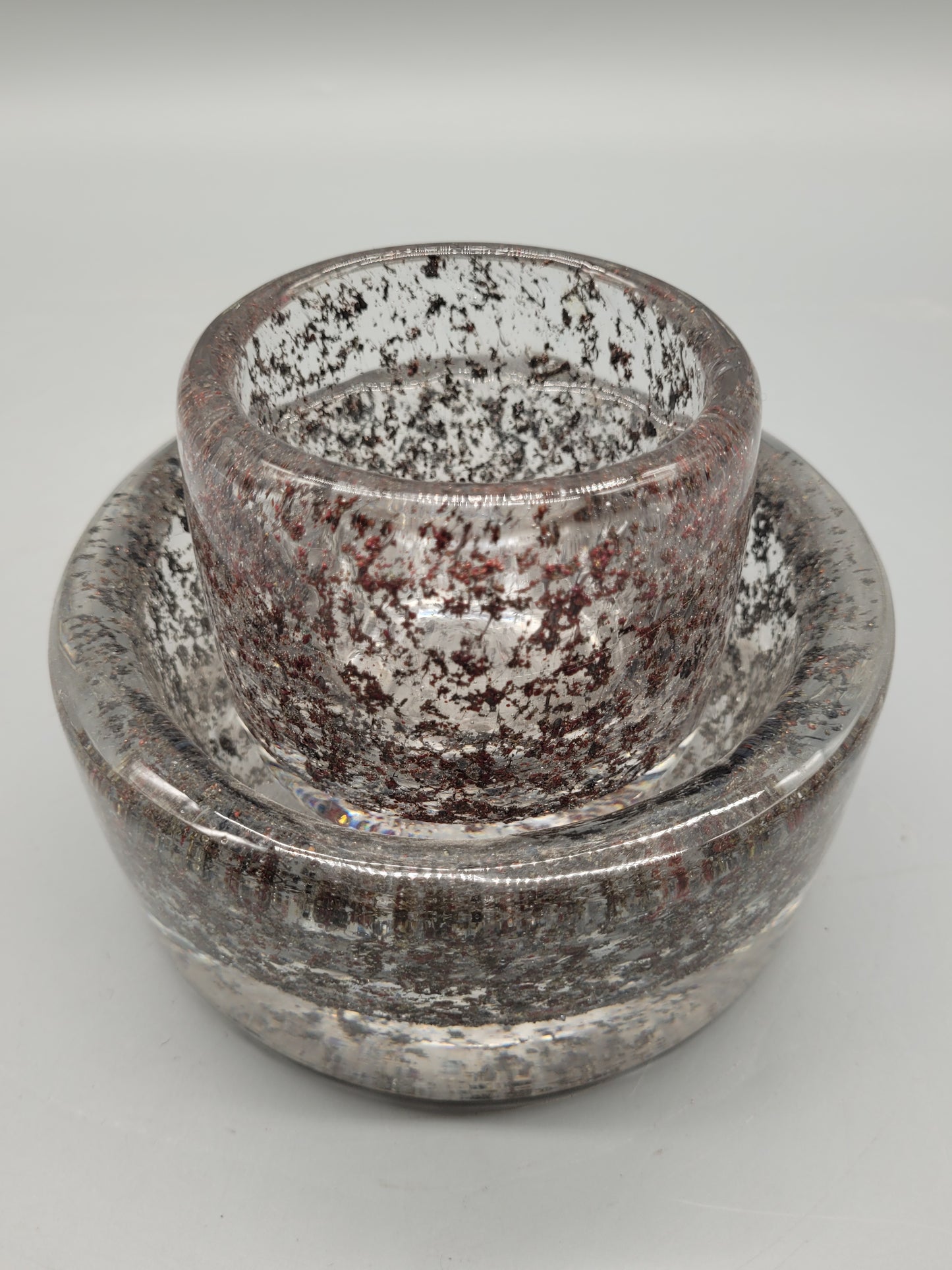 Set aus 2 Midcentury Designer Glasschalen im Retro Design