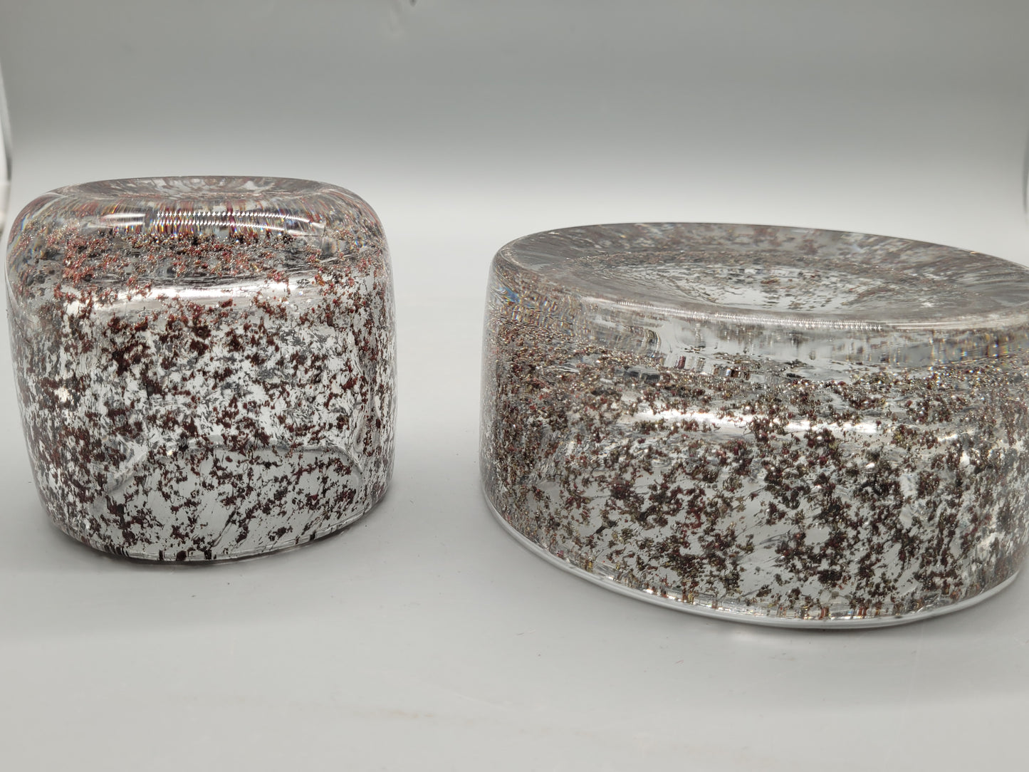 Set aus 2 Midcentury Designer Glasschalen im Retro Design