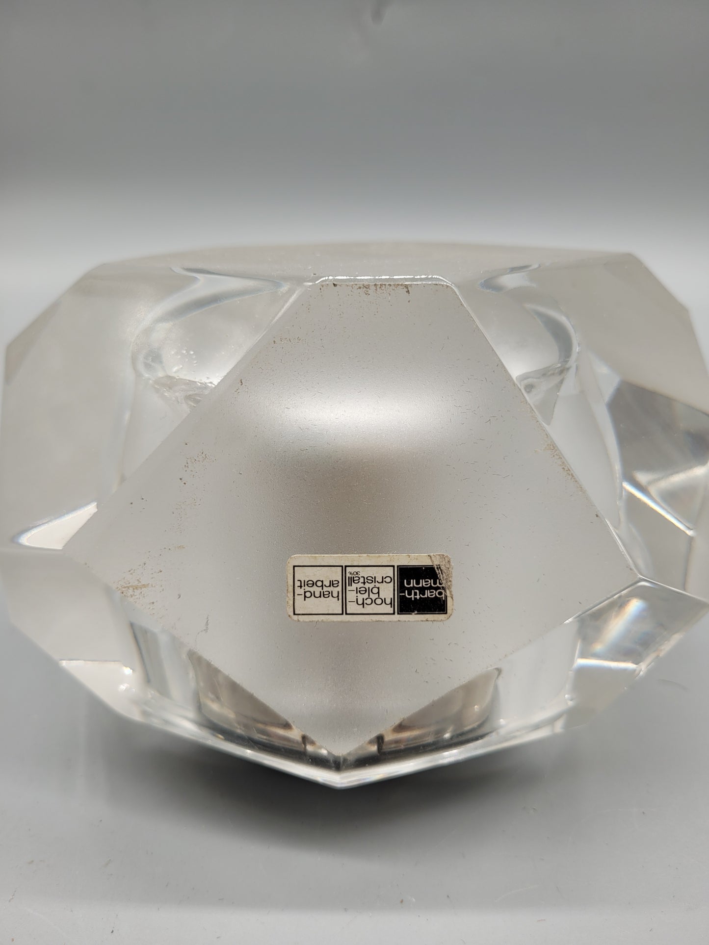 Vintage Mercedes Tischuhr aus Glas und Kristall (70er Jahre)