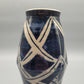 Vintage Stilvolle Keramikvase in Blau und Weiß gemustert
