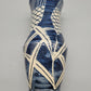 Vintage Stilvolle Keramikvase in Blau und Weiß gemustert