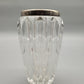Dekorative Vintage Vase aus Kristallglas mit versilbertem Rand