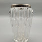 Dekorative Vintage Vase aus Kristallglas mit versilbertem Rand