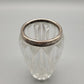 Dekorative Vintage Vase aus Kristallglas mit versilbertem Rand