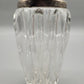Dekorative Vintage Vase aus Kristallglas mit versilbertem Rand