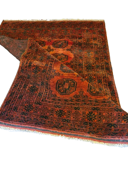 Handgeknüpfter Afghanischer Art Deco Orientteppich Sammlerstück 208x137
