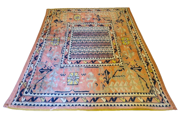 Antiker Handgeknüpfter Agrar Orientteppich aus Indien 138x105cm