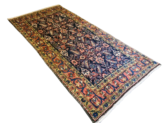 Antiker Handgeknüpfter Sarough Hamedan Orientteppich Sammlerstück 220x106cm