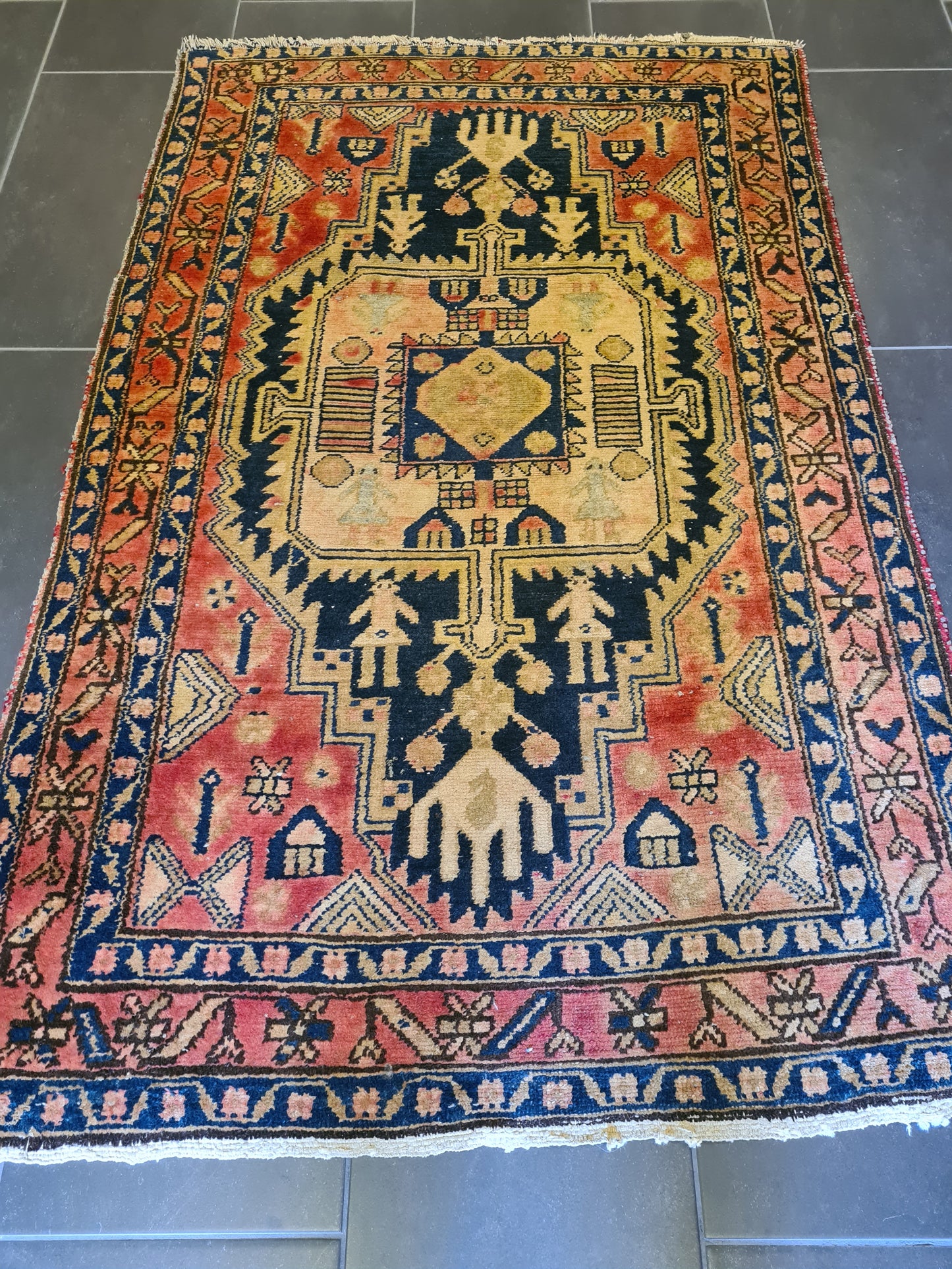 Antiker Handgeknüpfter Perser Orientteppich Malaya Sammlerstück 164x105cm