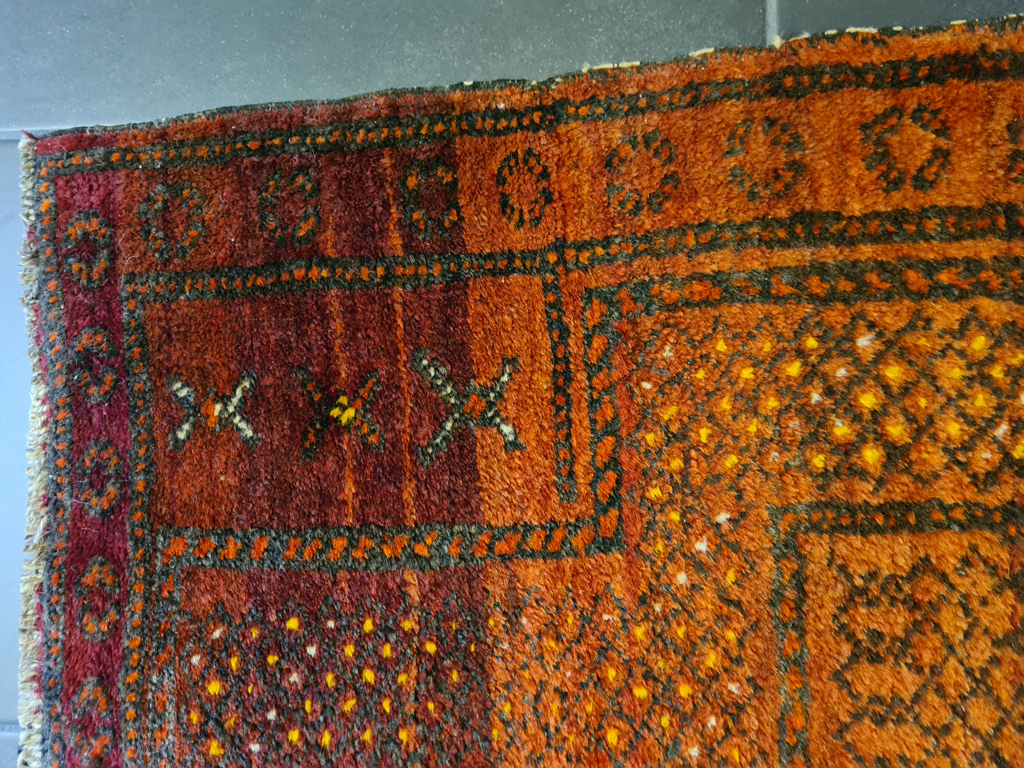Antiker Afghanischer Gebetsteppich Handgeknüpfter Orientteppich Mihrab 126x93cm