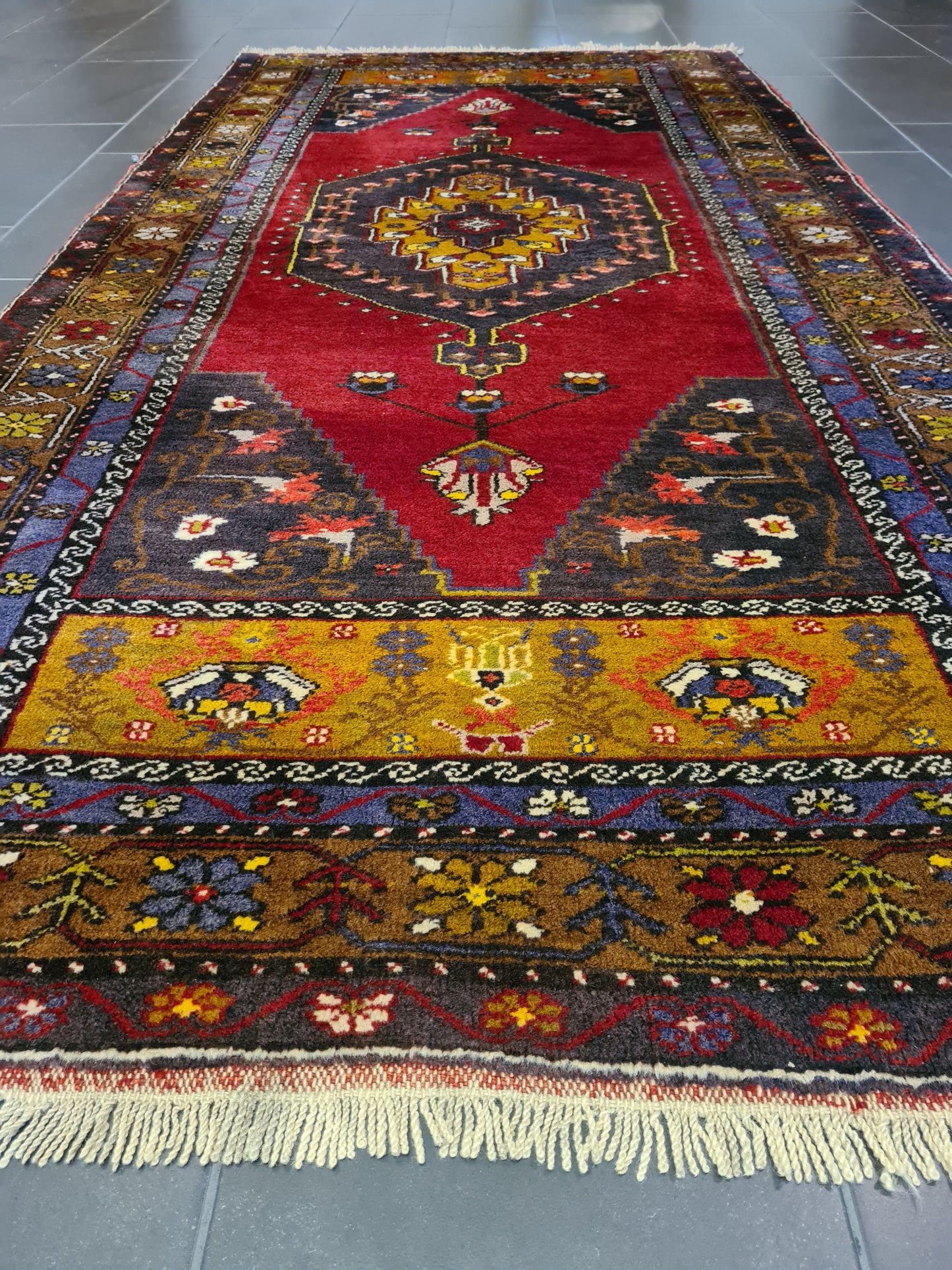 Handgeknüpfter Yahali Orientteppich aus der Türkei 250x125cm