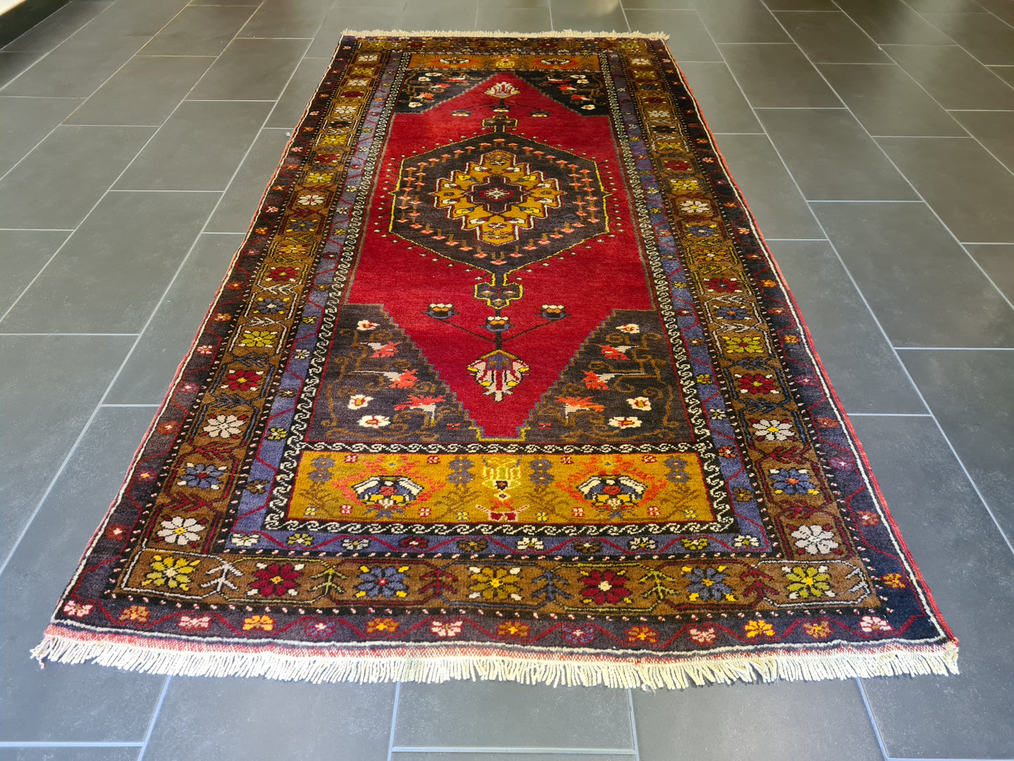 Handgeknüpfter Yahali Orientteppich aus der Türkei 250x125cm