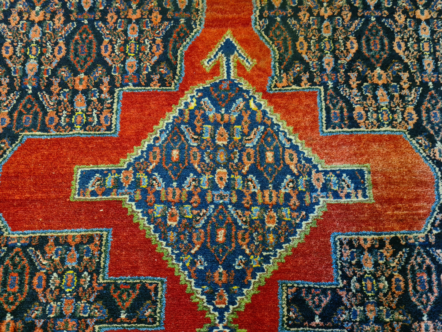 Antiker Handgeknüpfter Senneh Bidjar Perser Orientteppich Sammlerstück 170x122cm