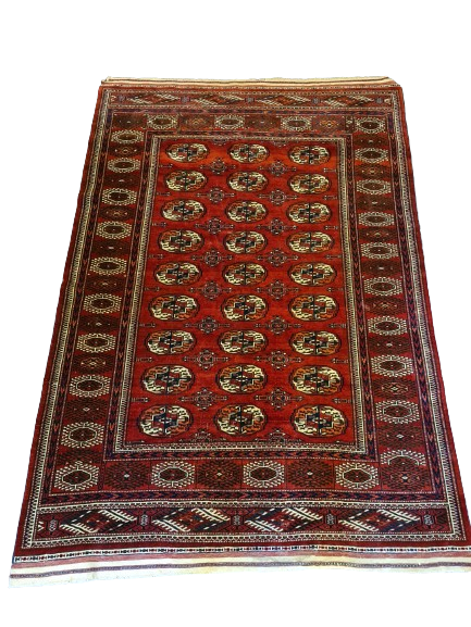 Antiker Handgeknüpfter Turkman Orientteppich – Seltenes Sammlerstück 215x145cm