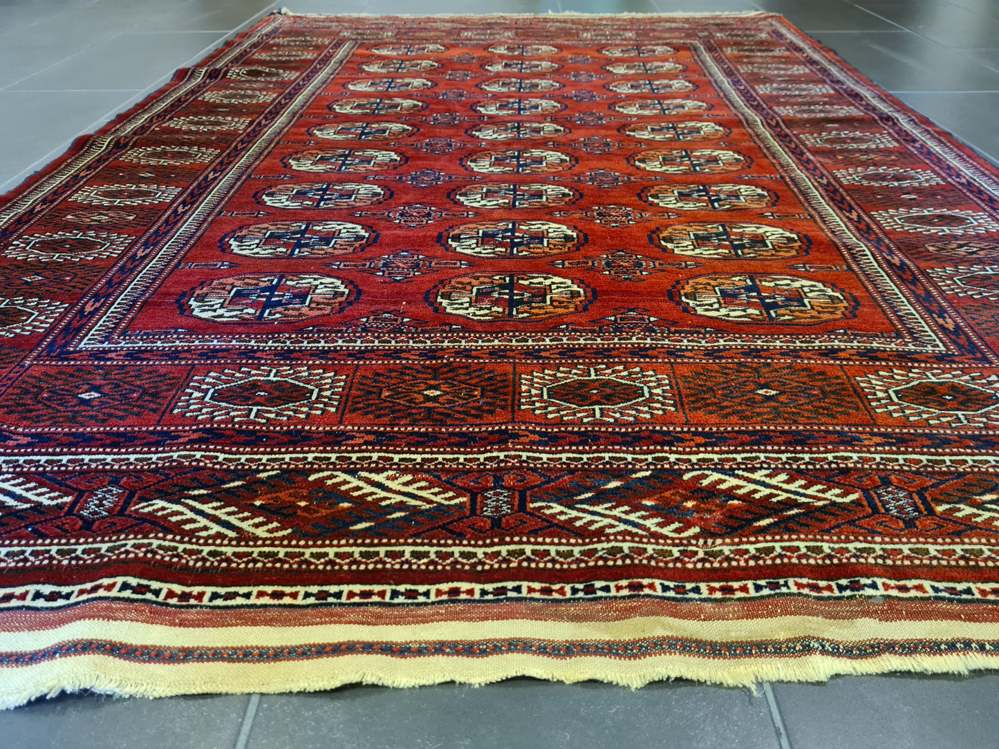 Antiker Handgeknüpfter Turkman Orientteppich – Seltenes Sammlerstück 215x145cm