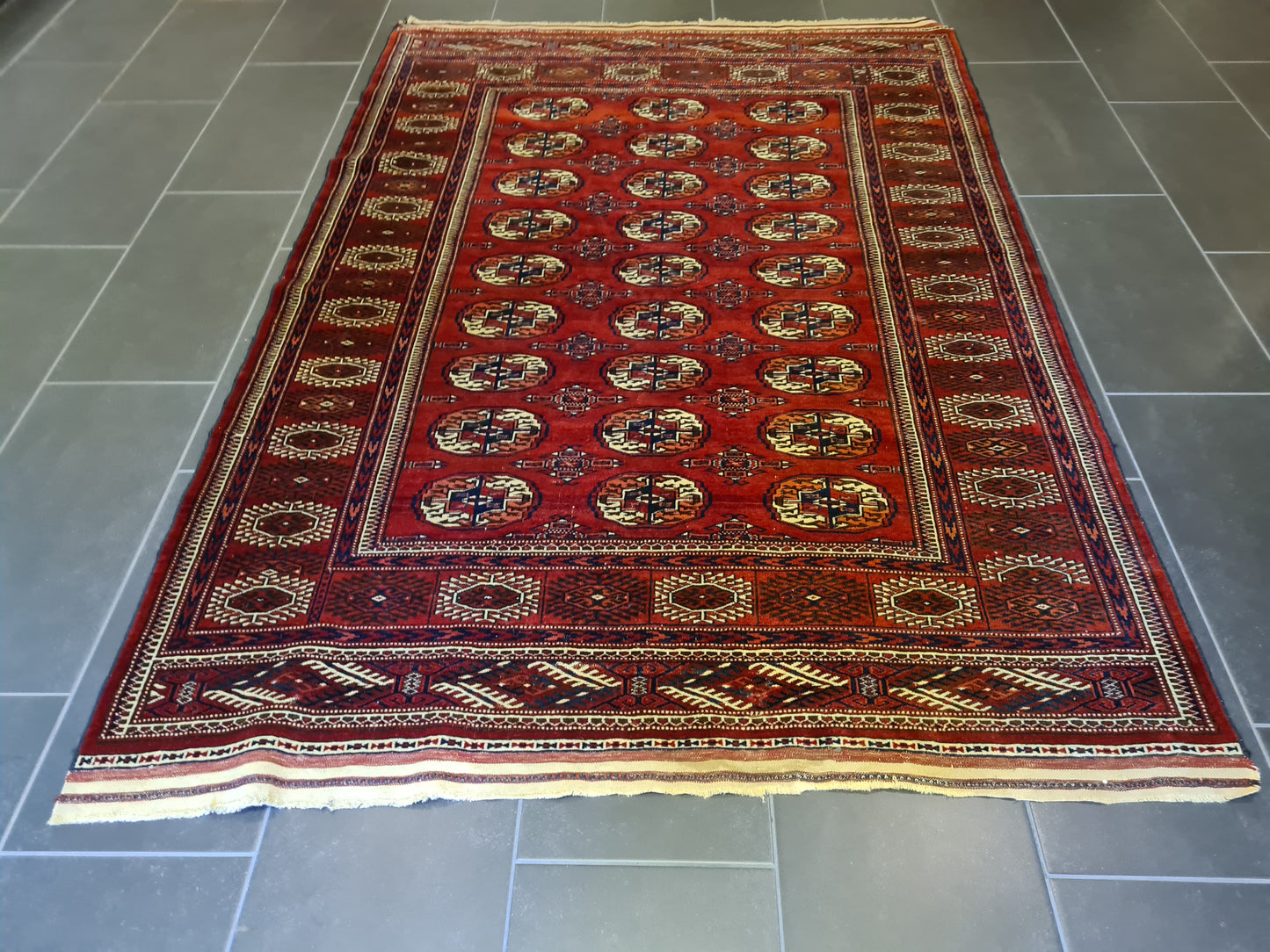 Antiker Handgeknüpfter Turkman Orientteppich – Seltenes Sammlerstück 215x145cm