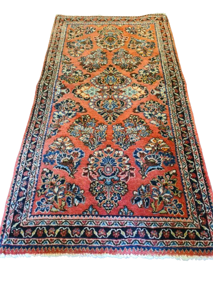 Antiker Handgeknüpfter Sarough Perser Orientteppich Sammlerstück 122x66cm