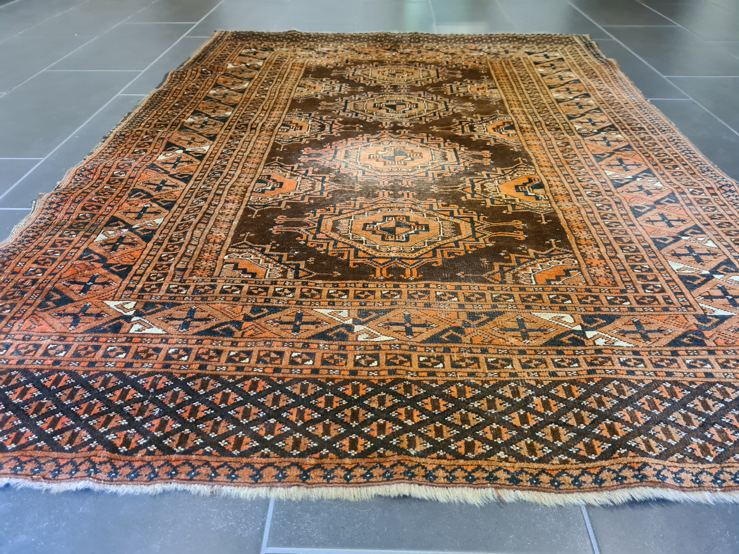 Antiker Handgeknüpfter Afghan Art Deco Orientteppich Sammlerstück 180x130cm